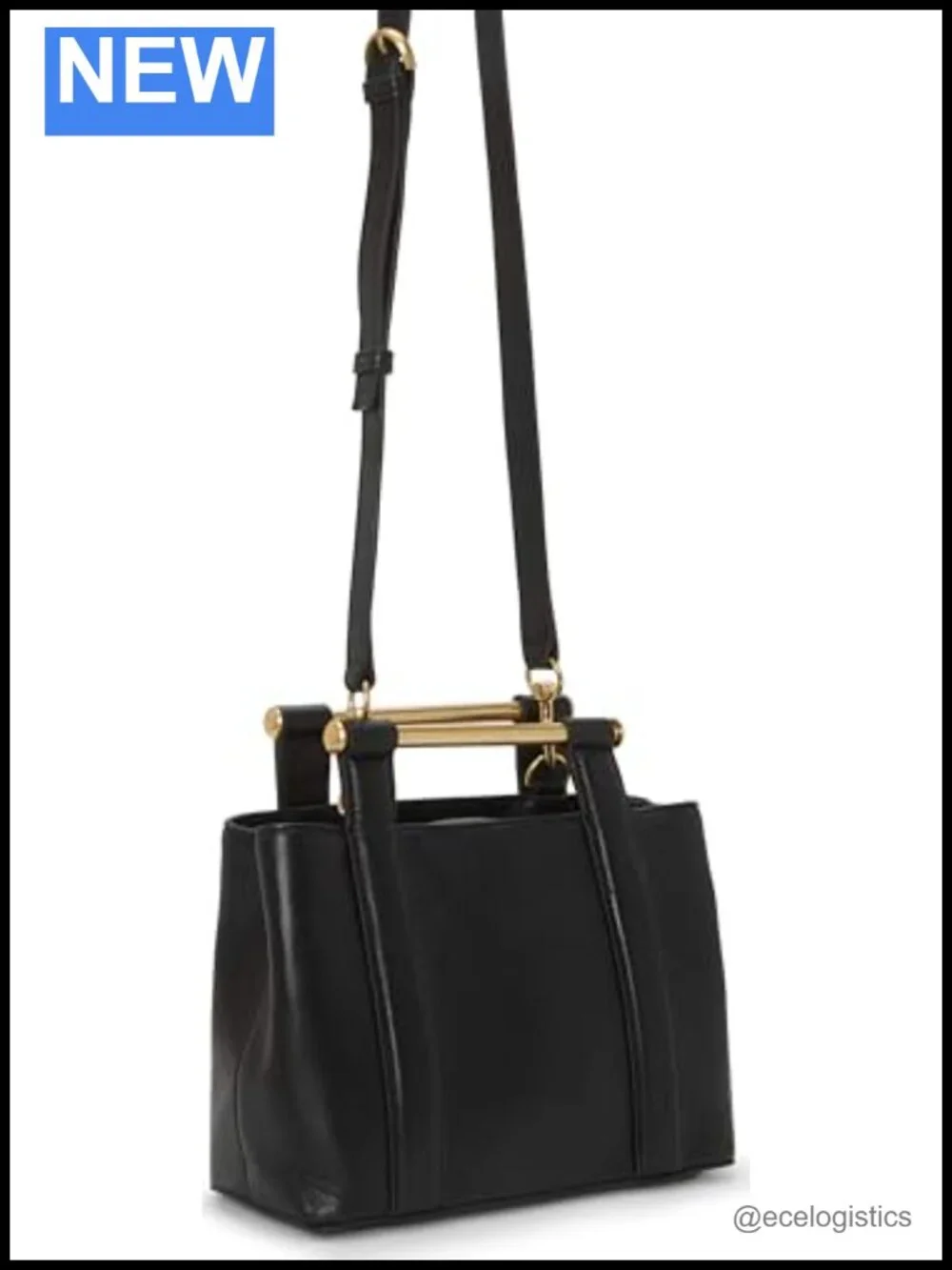 Genuine Leather Satchel Handbag with Magnetic Closure, Top Handle & Crossbody